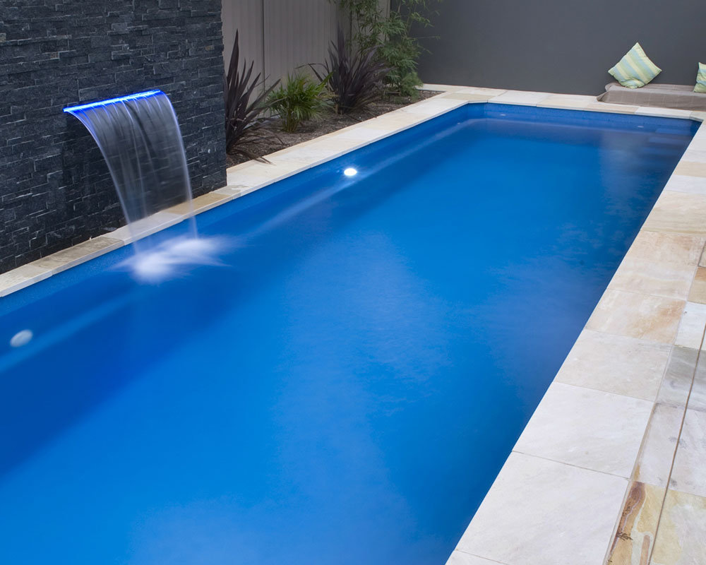Fibreglass Pool Tranquility Range Lap Pool in Colour Crystal Sapphire