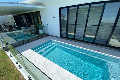 Plunge Pool with White Tiles
