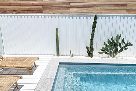 White Pool Decking & Fence