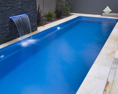 Fibreglass Pool Tranquility Range Lap Pool in Colour Crystal Sapphire